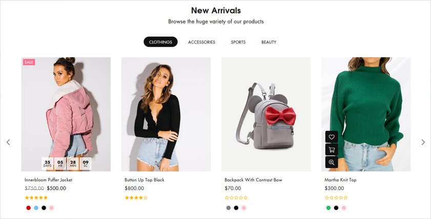 Premium Shopify Theme - Collections Tabs and Products Slider