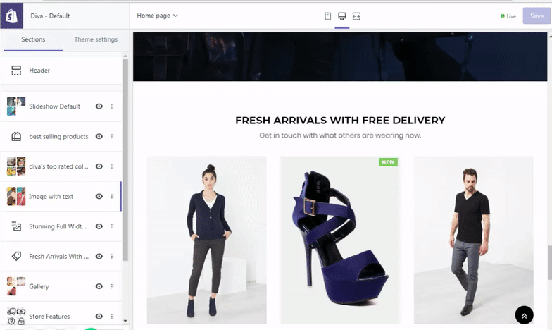 Adding a section to a Shopify Theme