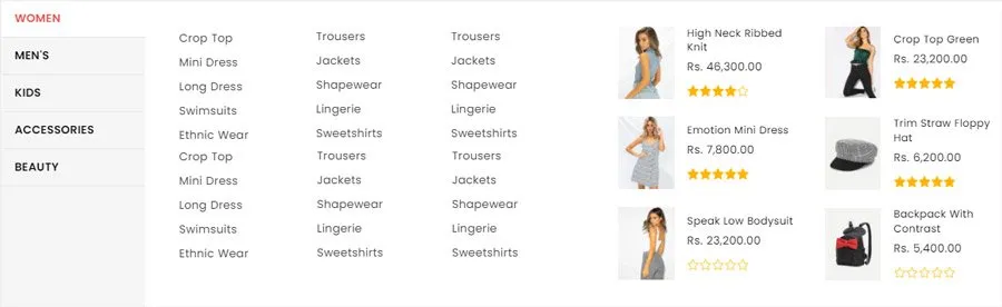 Advanced Megamenu Style added to Avone shopify theme