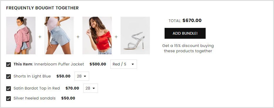 Upsell Bundled Products Shopify