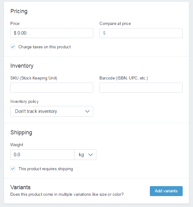 Shopify-product-pricing