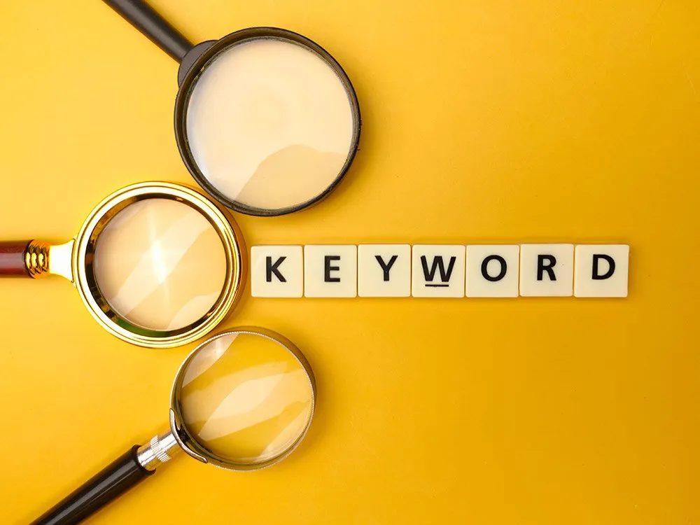 magnifying-glass-toys-word-with-word-keyword-yellow-background