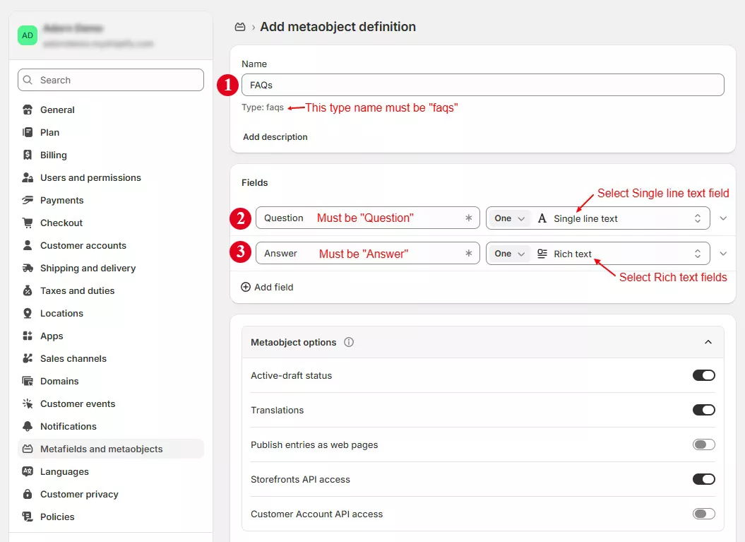 Display FAQs on a product page