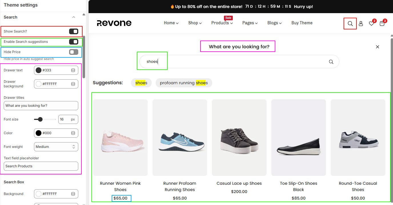 Advanced search - Revone shopify theme