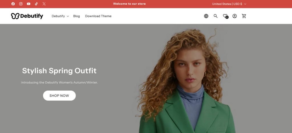 Debutify shopify theme for fast loading